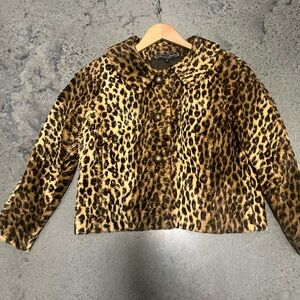 Stylish Leopard Print Teddy Jacket